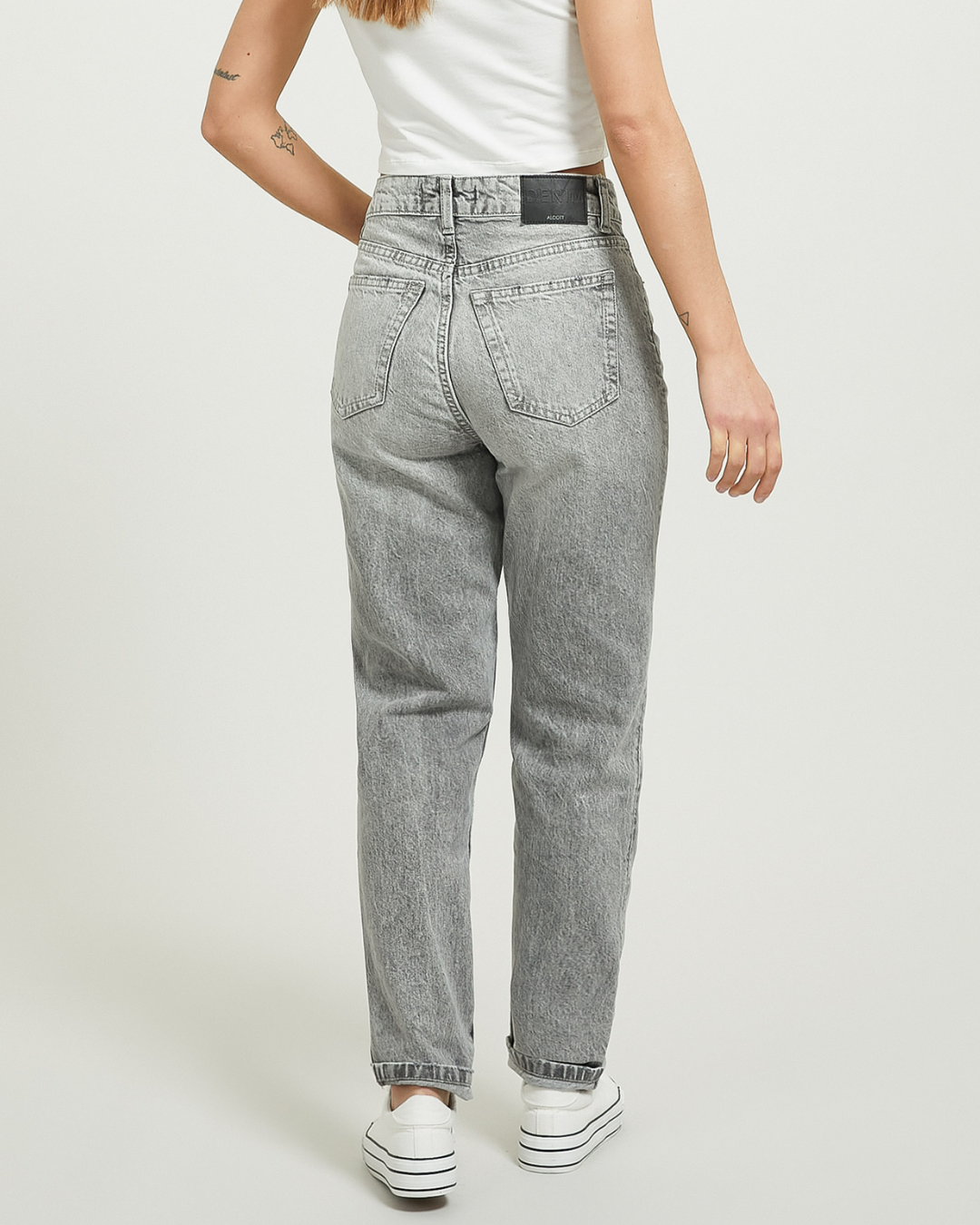 Greenpoint Women Mom Fit Jeans Grey Colour