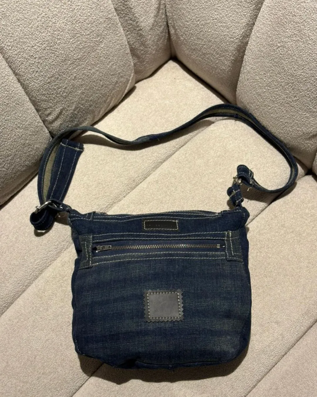 Lost Revival Indigo Patch Denim Crossbody Bag