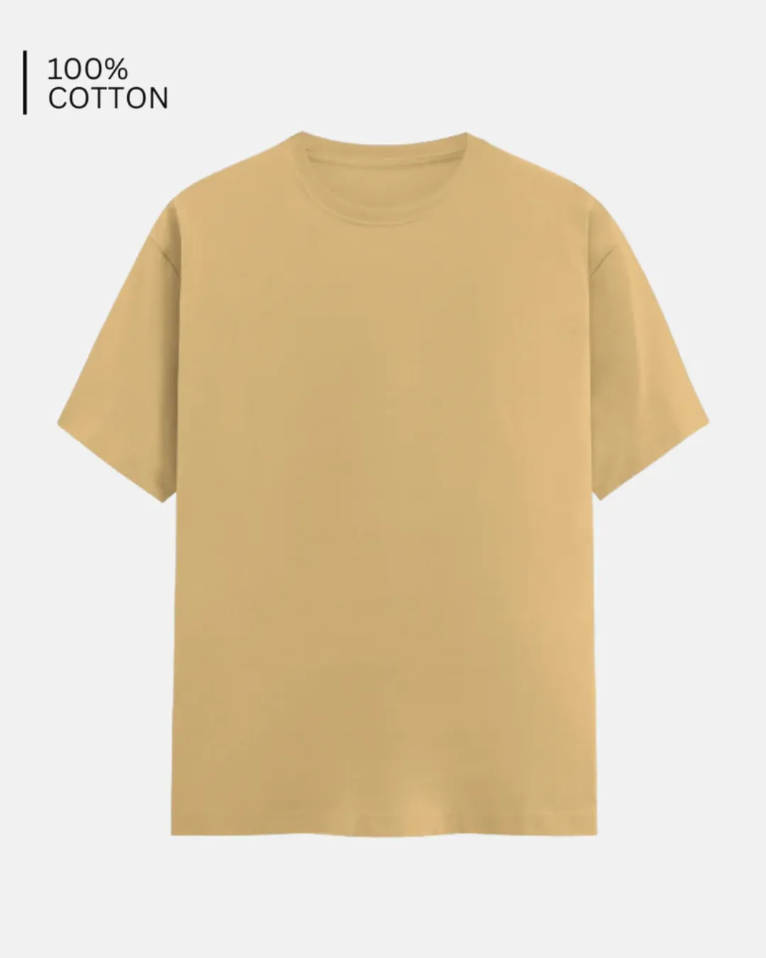 A soft beige cotton t shirt with a clean design and regular fit perfect for everyday comfort and effortless styling with any outfit.