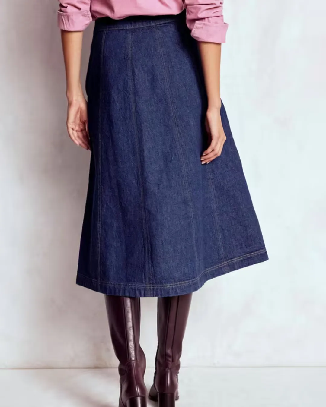 Deep Indigo A Line Denim Maxi Skirt for Women