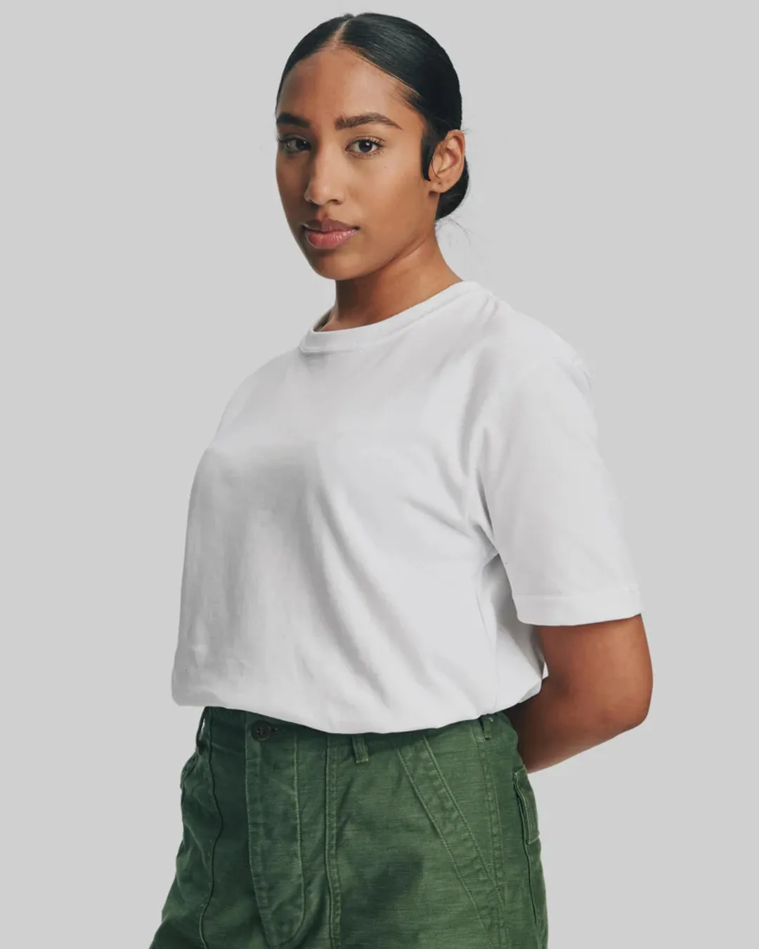 A classic gray t shirt with a soft feel and clean design perfect for everyday wear and easy styling with any outfit.