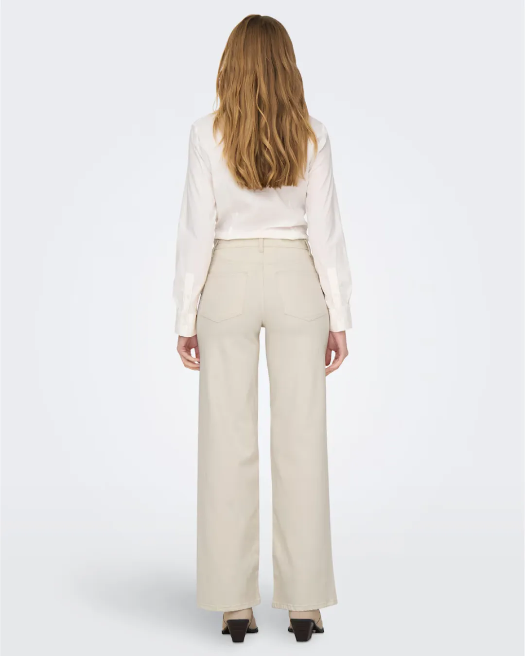 ONLY Junior Girls Beige Wide Leg Denim Jeans