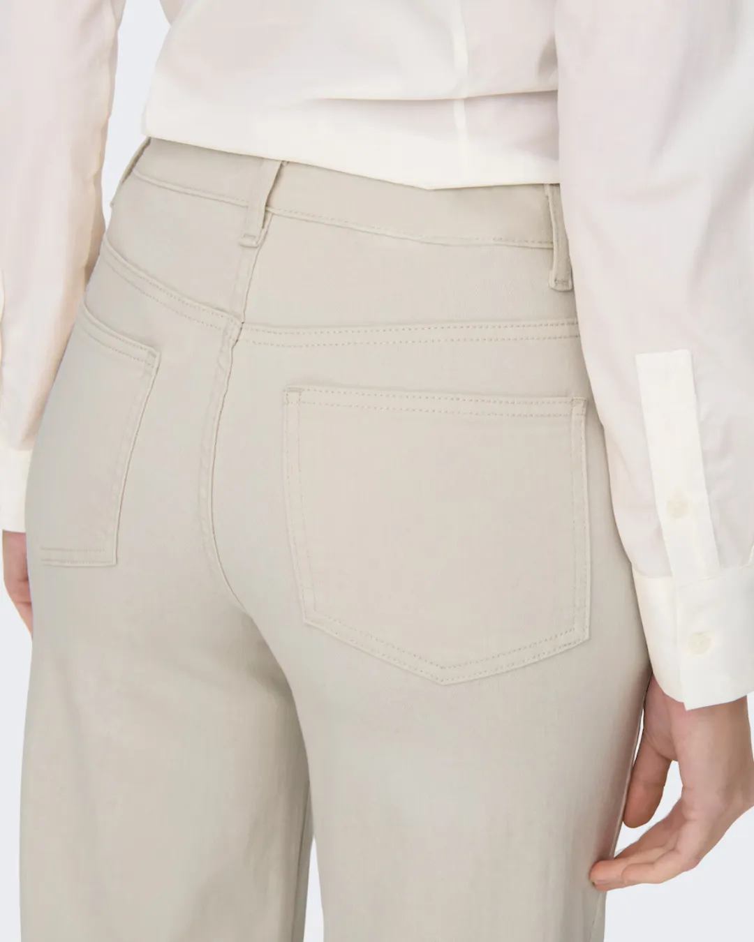 ONLY Junior Girls Beige Wide Leg Denim Jeans