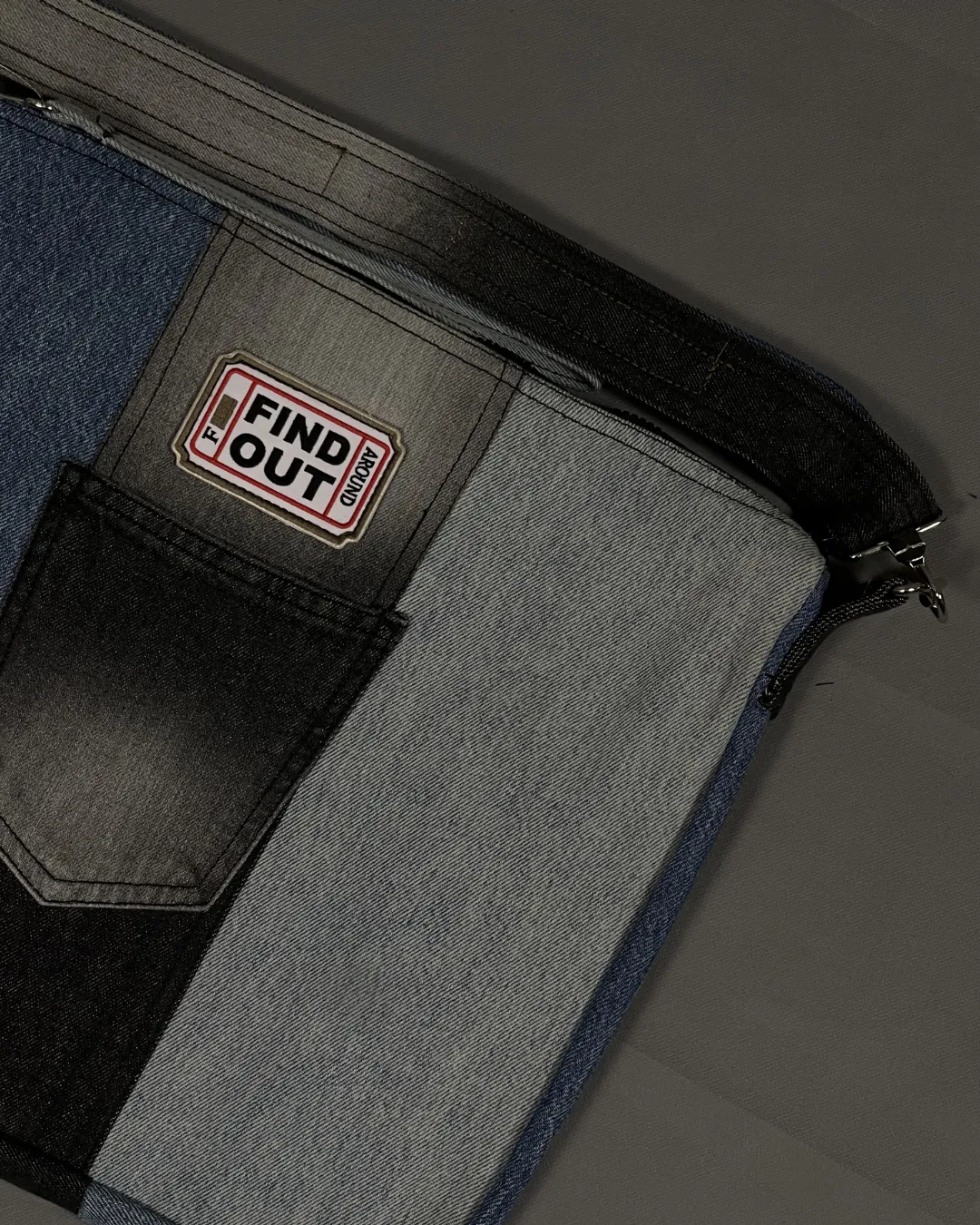 TLD Three Tone Denim Laptop Bag For Daily Travel Use